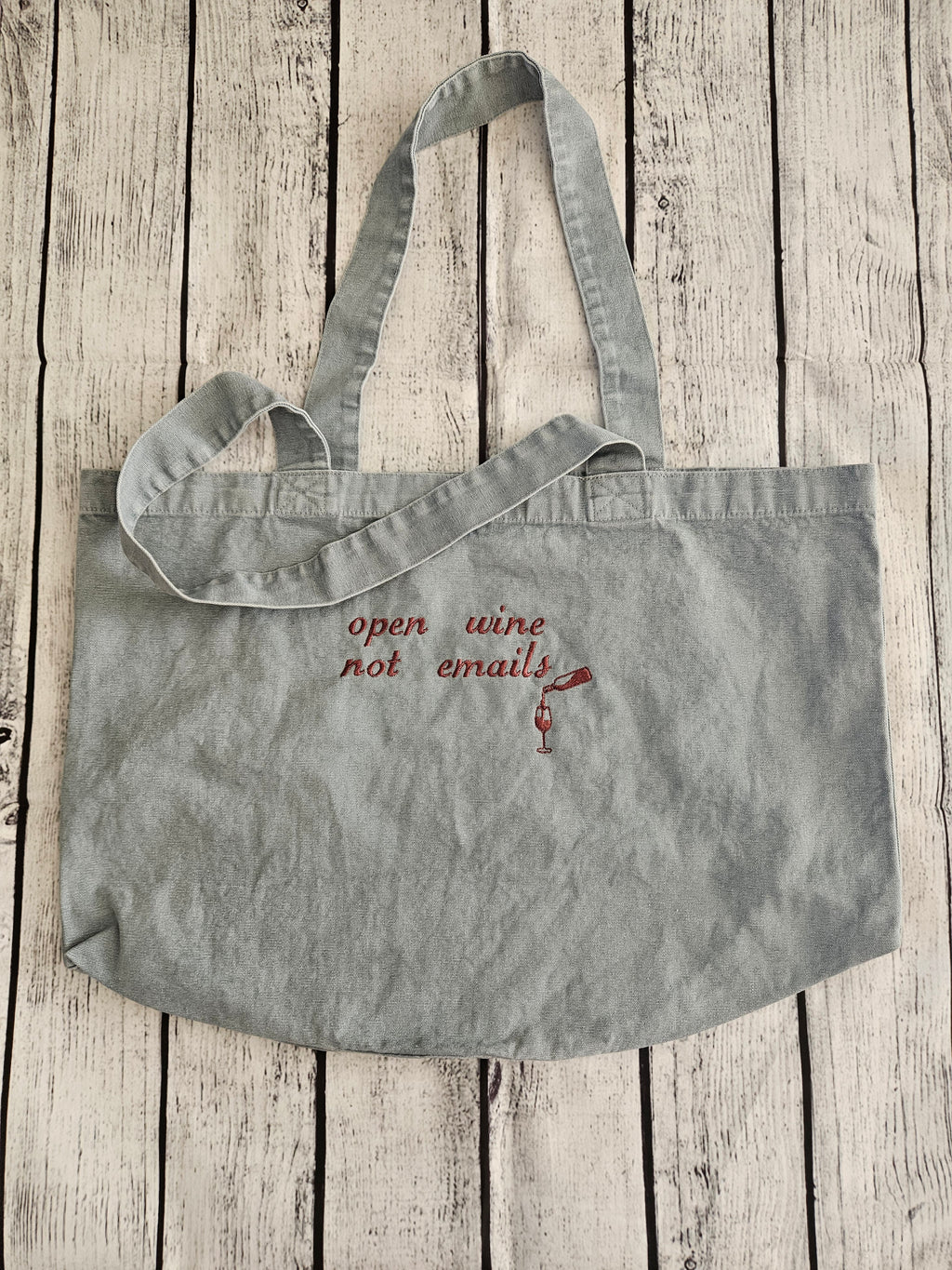 Open Wine Not Emails Tote Bag