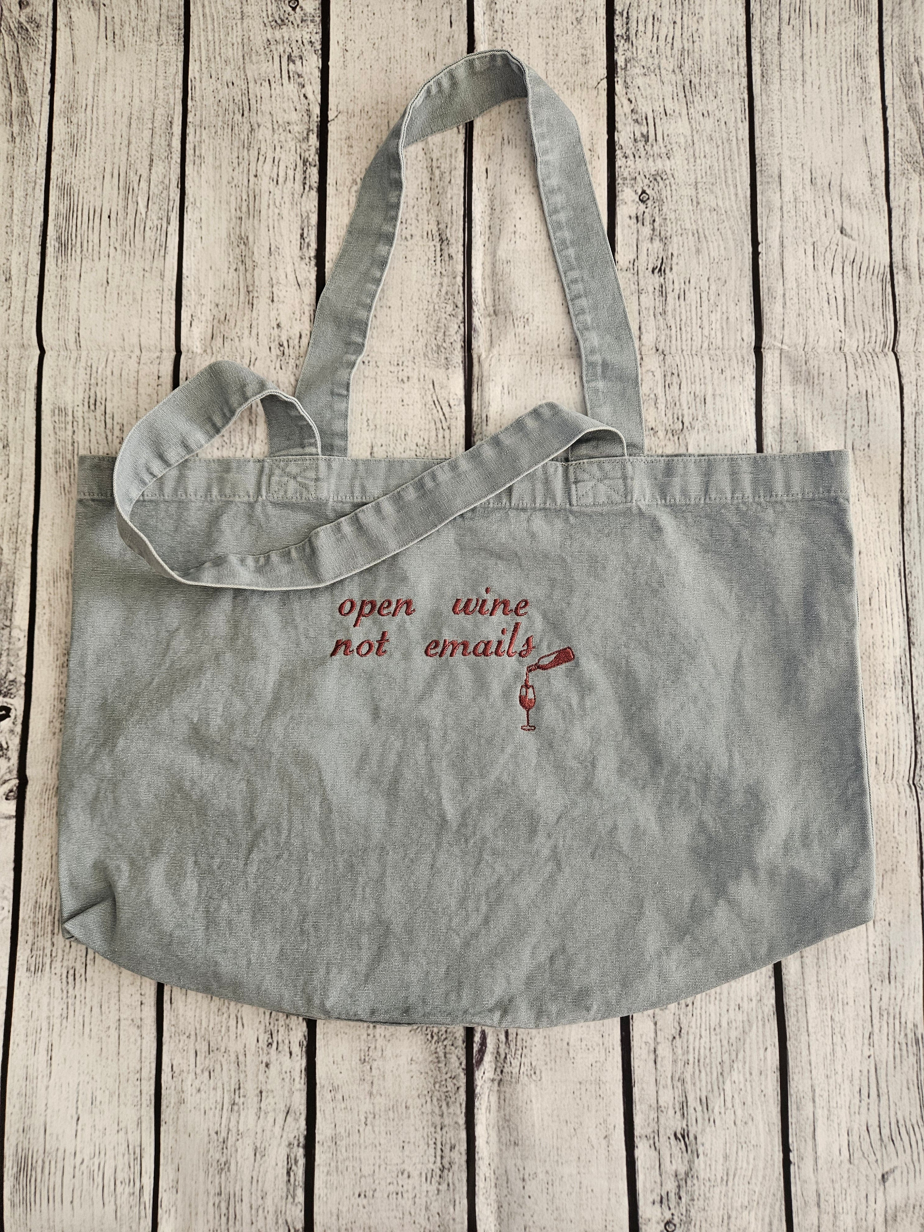 Open Wine Not Emails Tote Bag