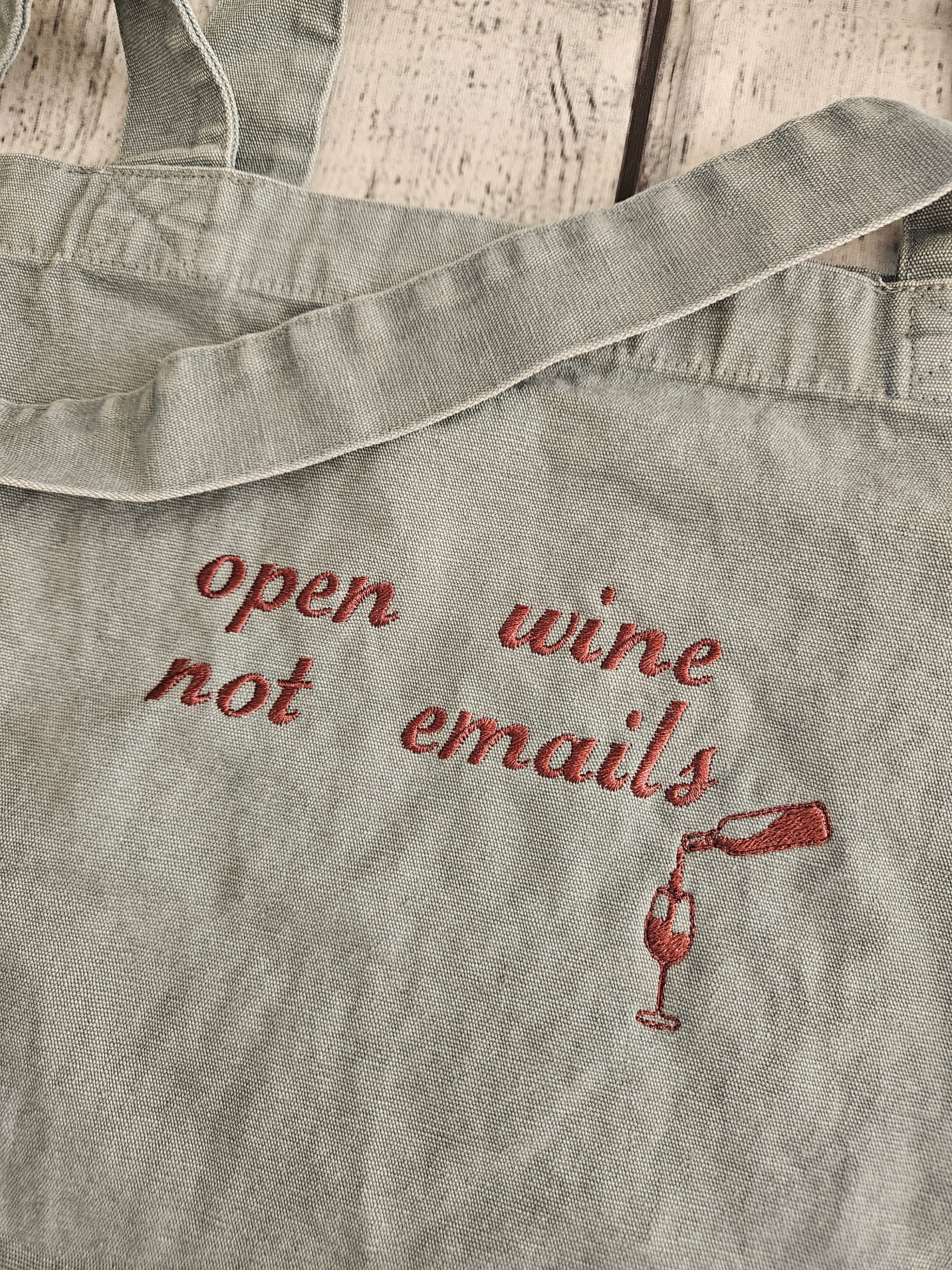 Open Wine Not Emails Tote Bag